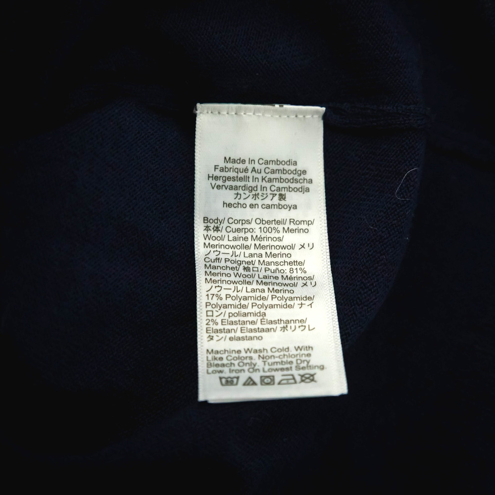J. Crew Size Medium M Navy Carolyn Fitted Crew Neck 100% Merino Wool Sweater - Picture 5 of 7